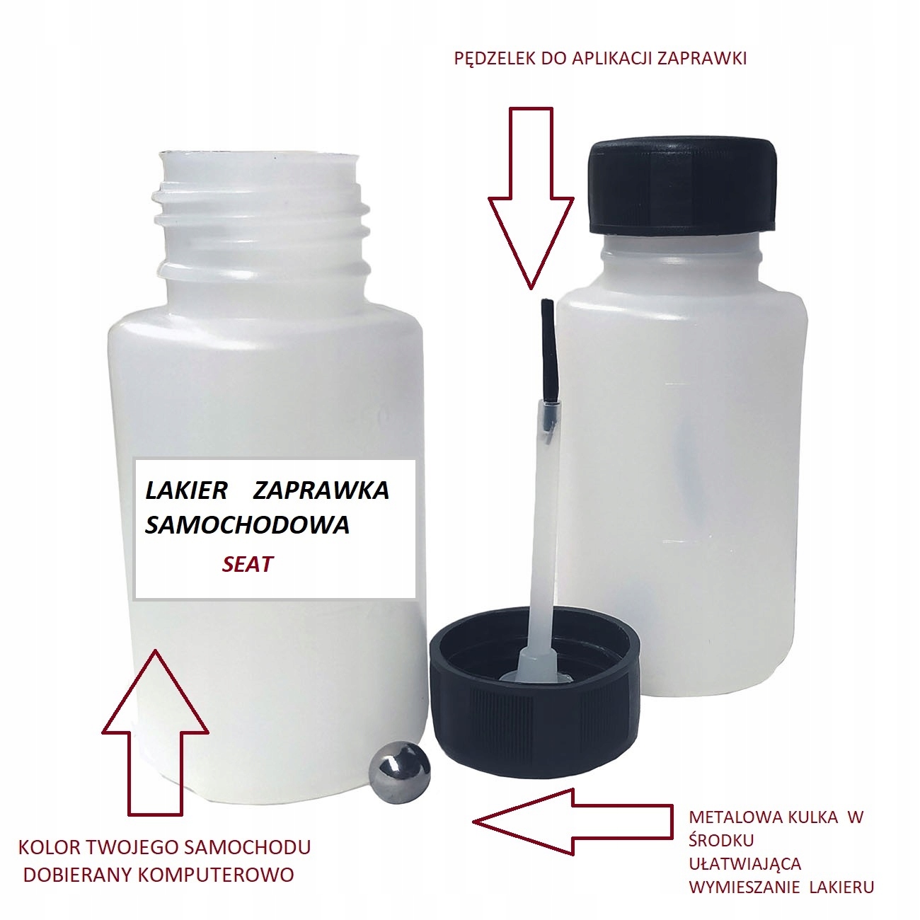 SEAT LAKIER SAMOCHODOWY ZAPRAWKA KAŻDY MODEL 50ML