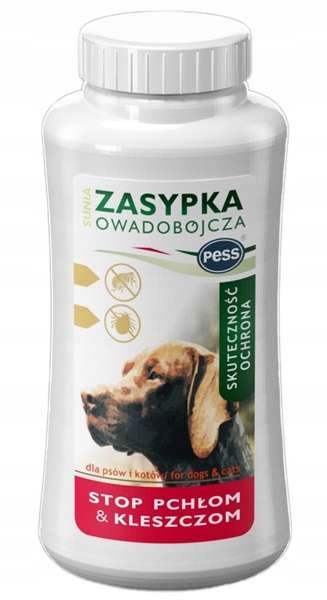 

Zasypka biobójcza na pchły kleszcze psa kota Pess