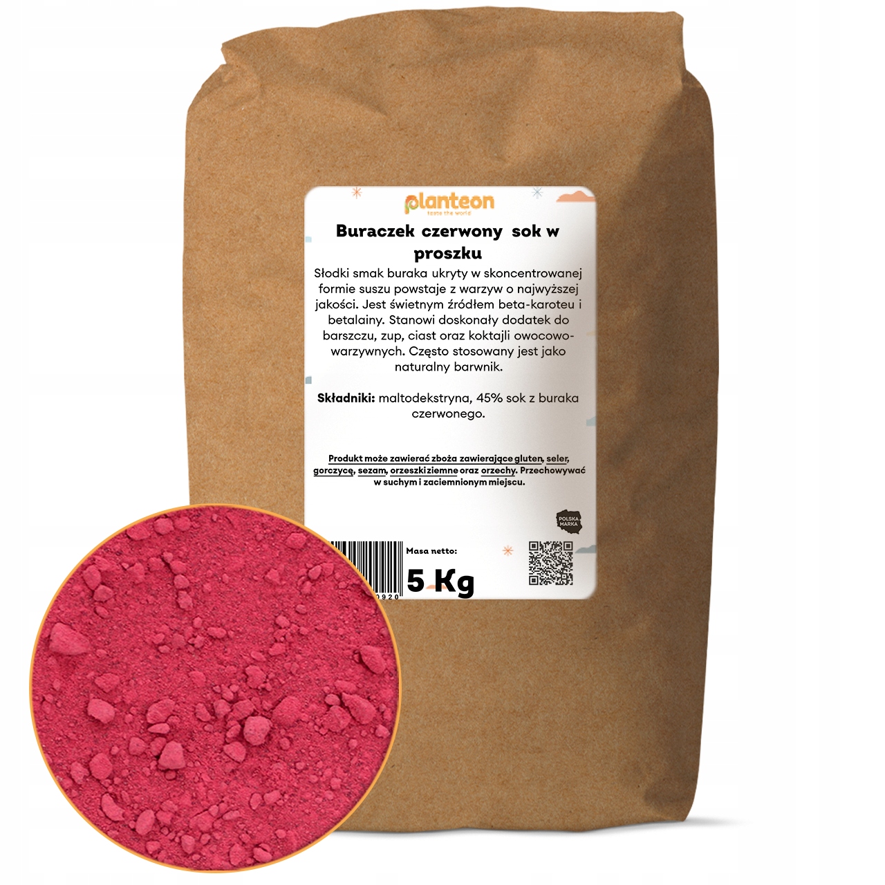 Červená řepa šťáva v prášku 5 kg
