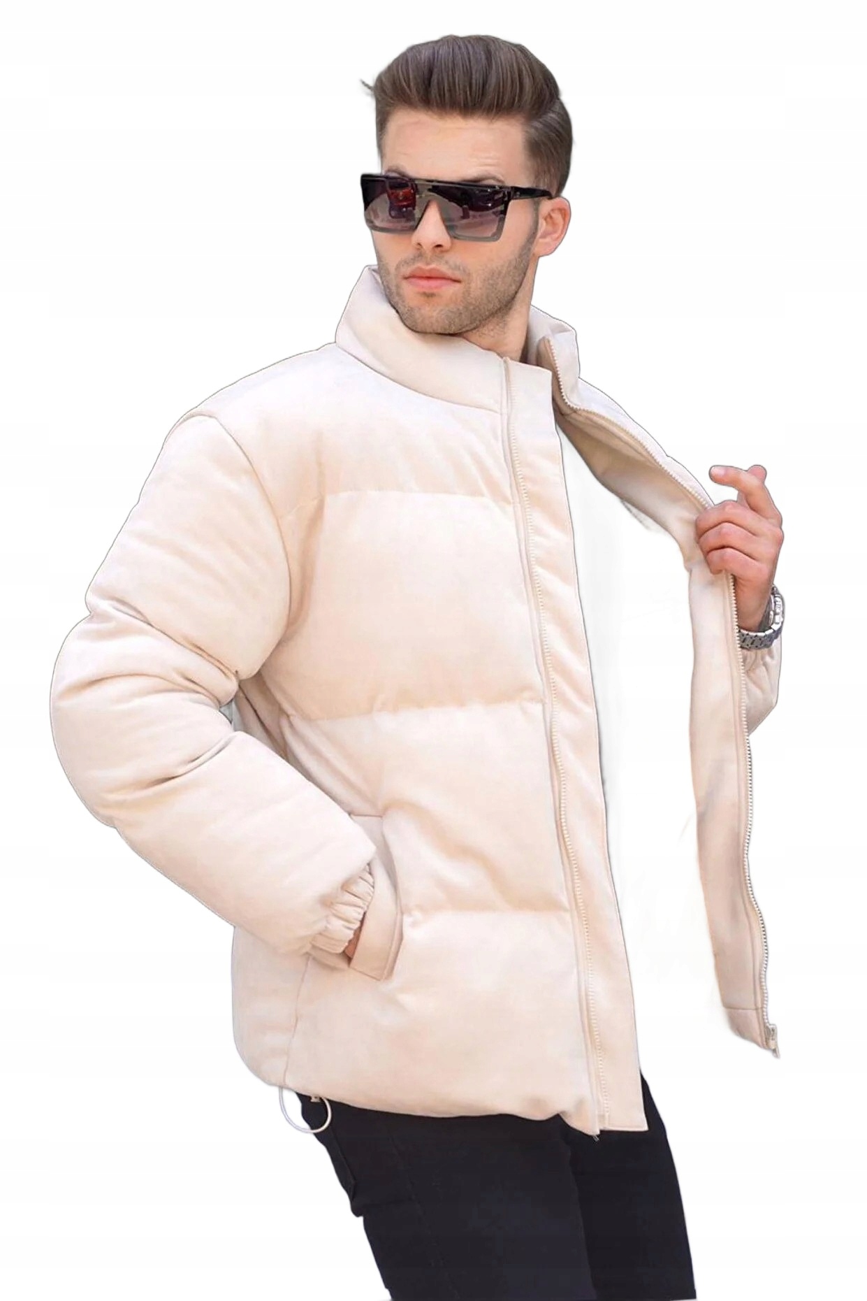 Madmext Pánská Prošívaná Béžová Bunda S Podšívkou Na Boky XL 5DA