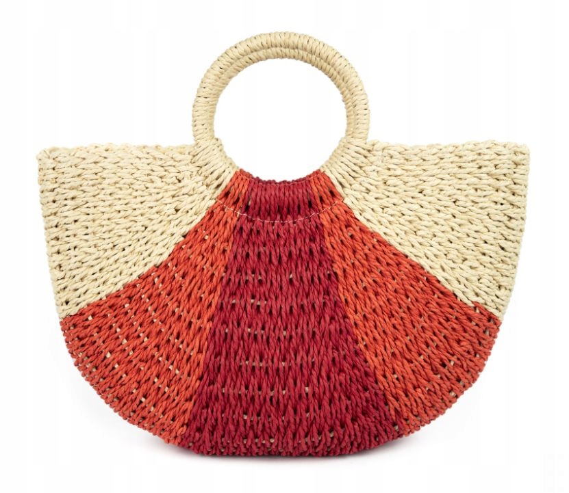 Dámská kabelka Pletený košík do ruky na léto Stylová plážová městská