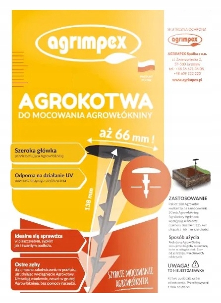 

Agrokotwa czarna 50 szt. Agrimpex