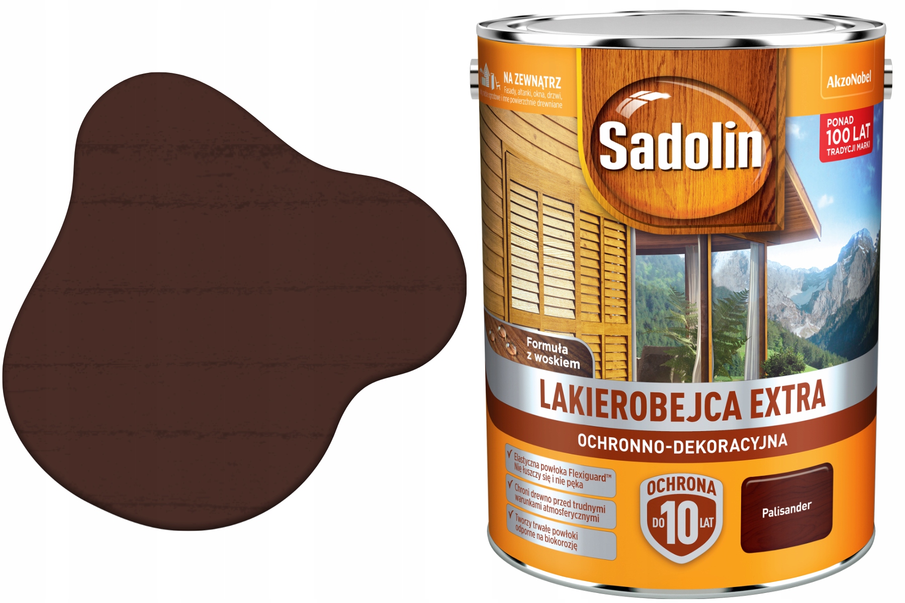 Sadolin Lakierobejca Extra Ochronno-Dekoracyjna 10Lat 5L Palisander