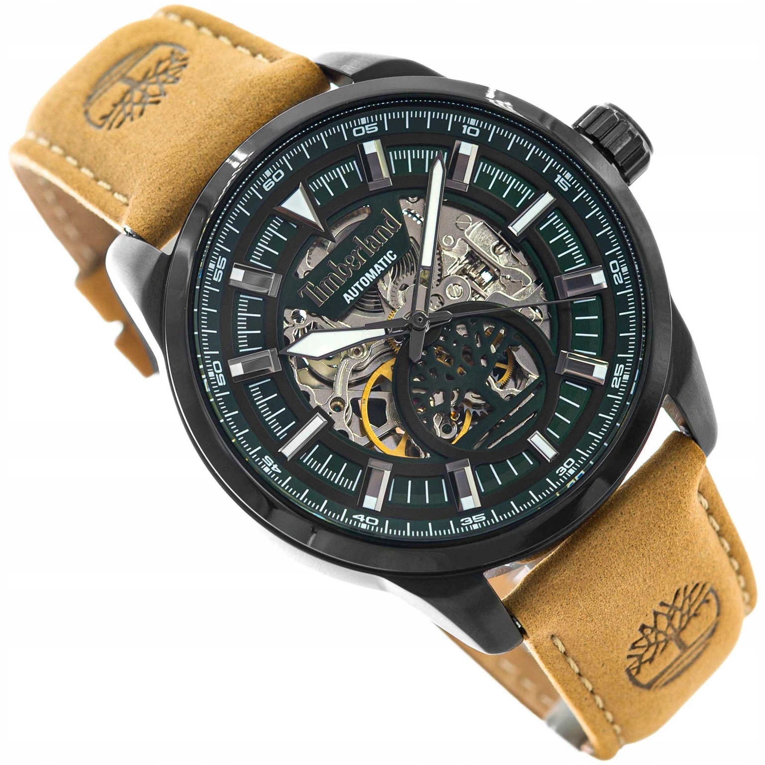 Pánské Hodinky Timberland TDWGE0055202 Henniker Automatic Hnědé Na Řemínku