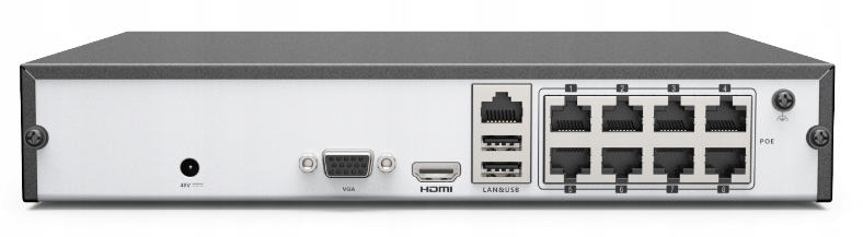 Rejestrator IP 8 kanałów PoE HiLook do 4MPx do 8 kamer IP Kod producenta NVR-8CH-4MP/8P 8x PoE NVR