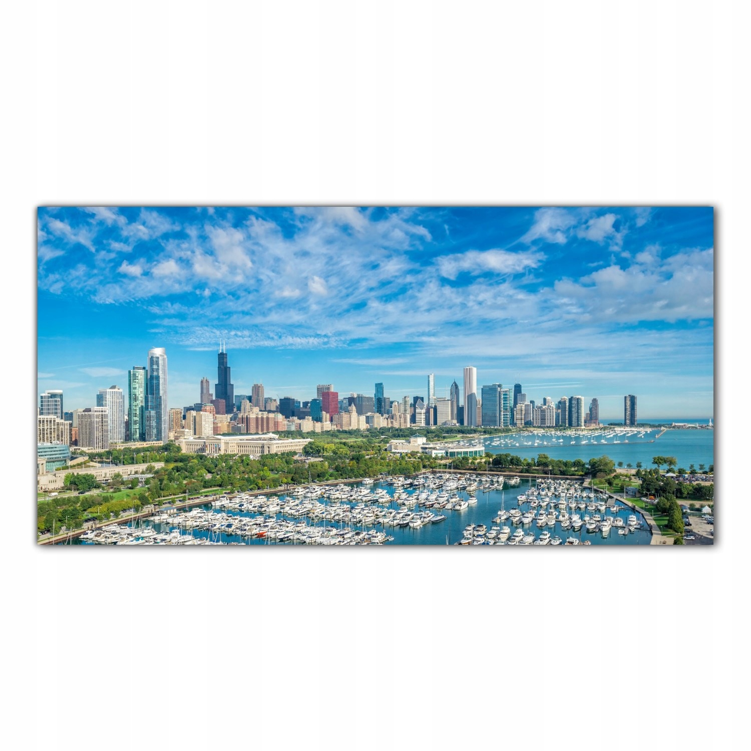 Chicago Město Usa 100x50 Tvrzené sklo lacobel