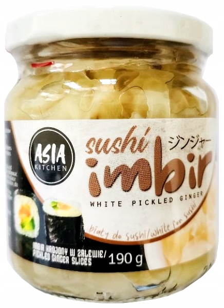 

Imbir marynowany do sushi, biały 190g Nobi