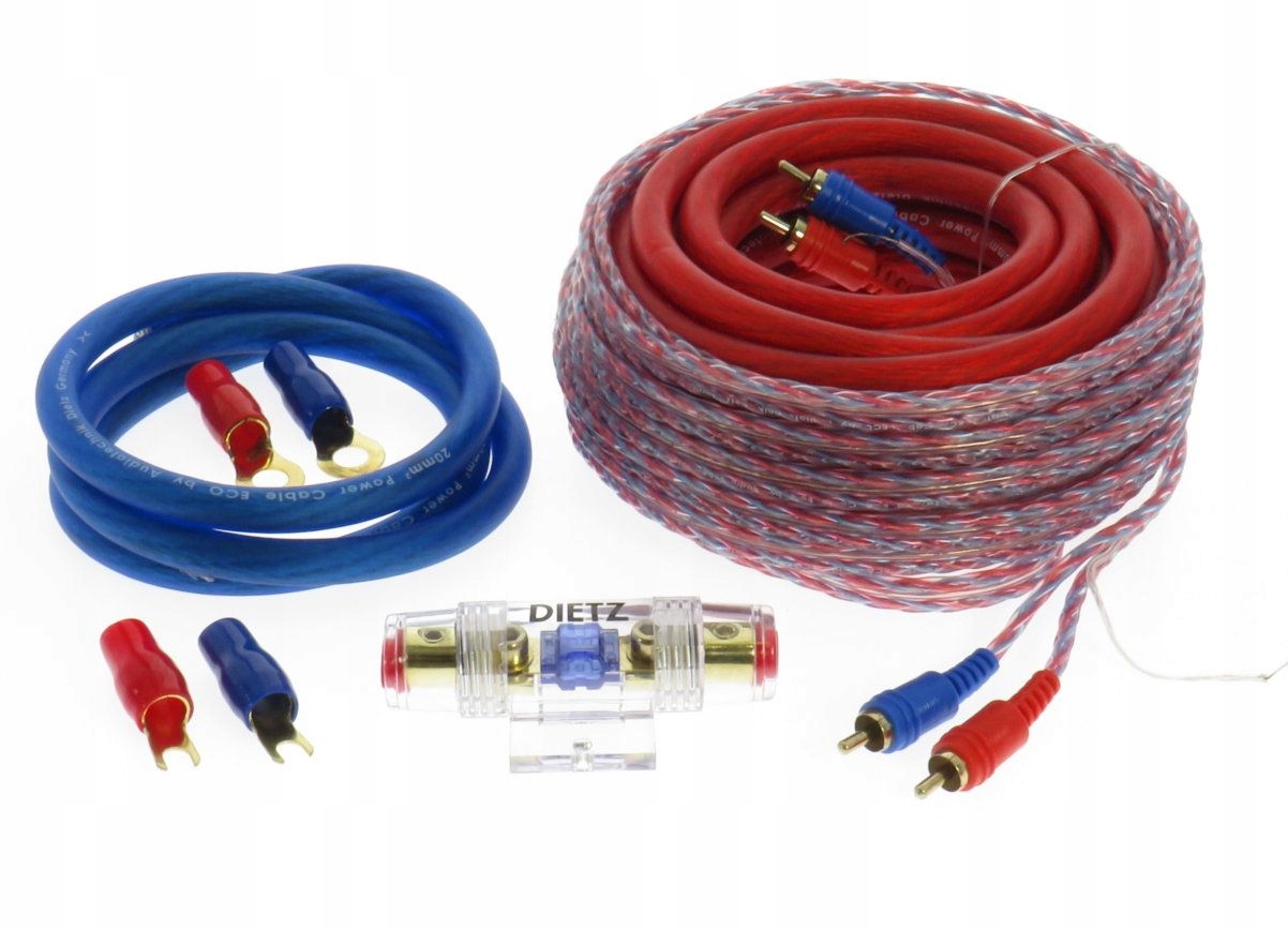 Dietz 23089 kabely pro automobilový zesilovač 20 mm2 objímka pojistky