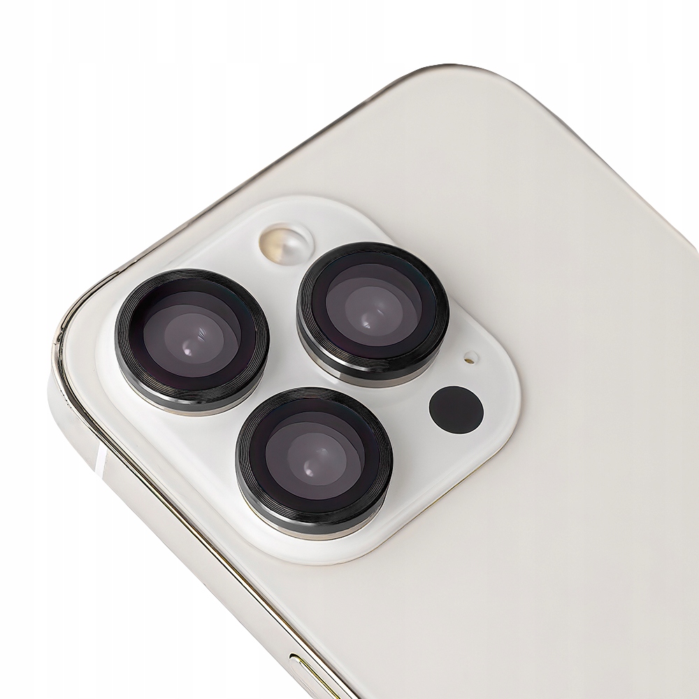 Zestaw szkieł na aparat do iPhone 17 czarna ramka Tfo