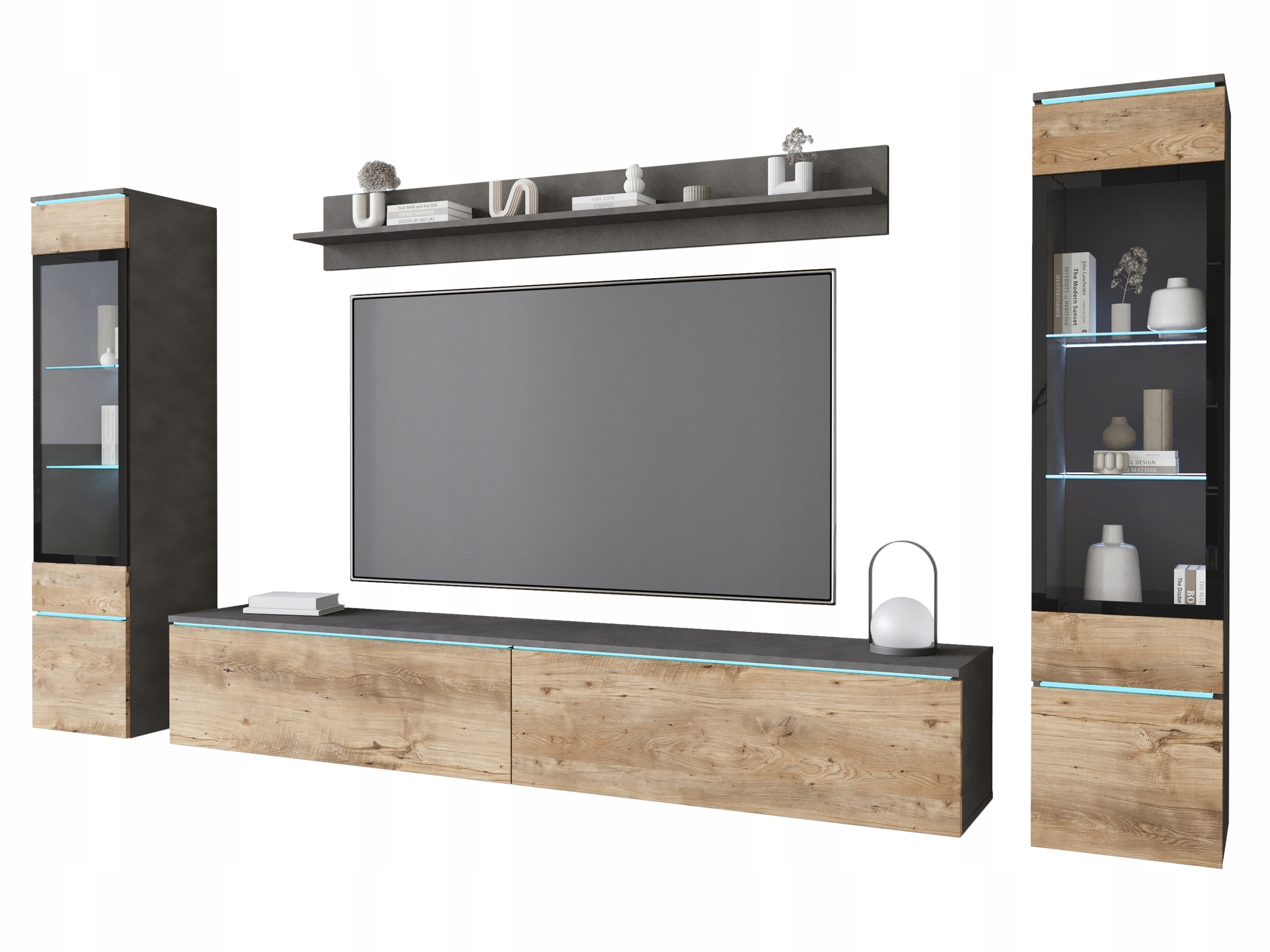 Sada Nábytku Do Obývacího Pokoje Vera II Vitrína Závěsná Police Nábytková Stěna