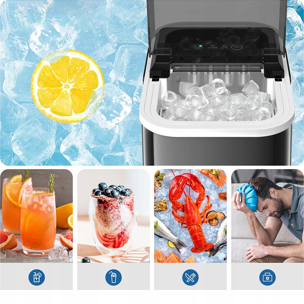 1 l ledus pagatavošanas ierīce 8 minūšu ledus pagatavošana Pašattīrīšanās funkcija Zīmols bez zīmola