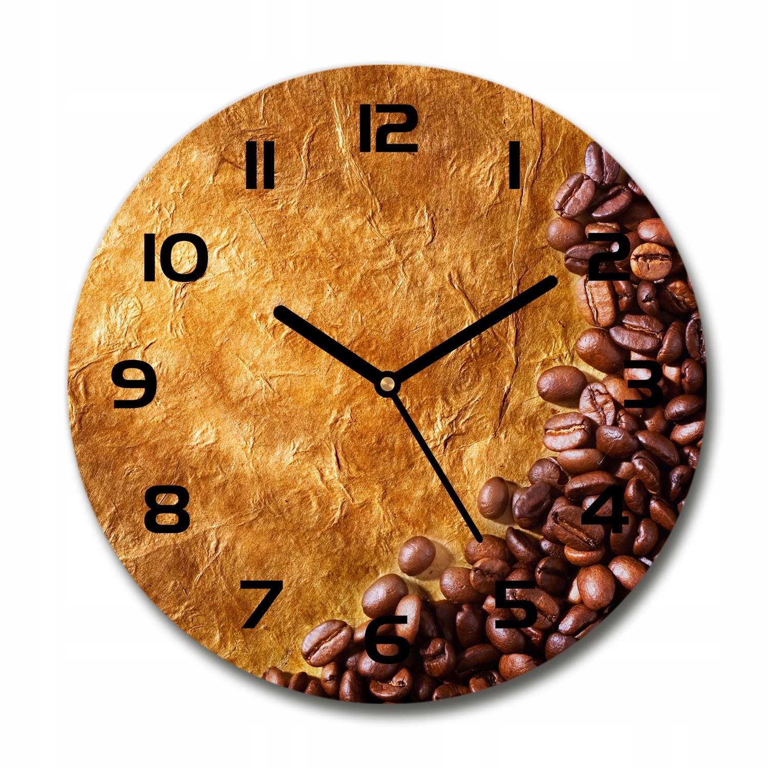 

Nowoczesny wiszący zegar szklany Ziarna kawy fi 30