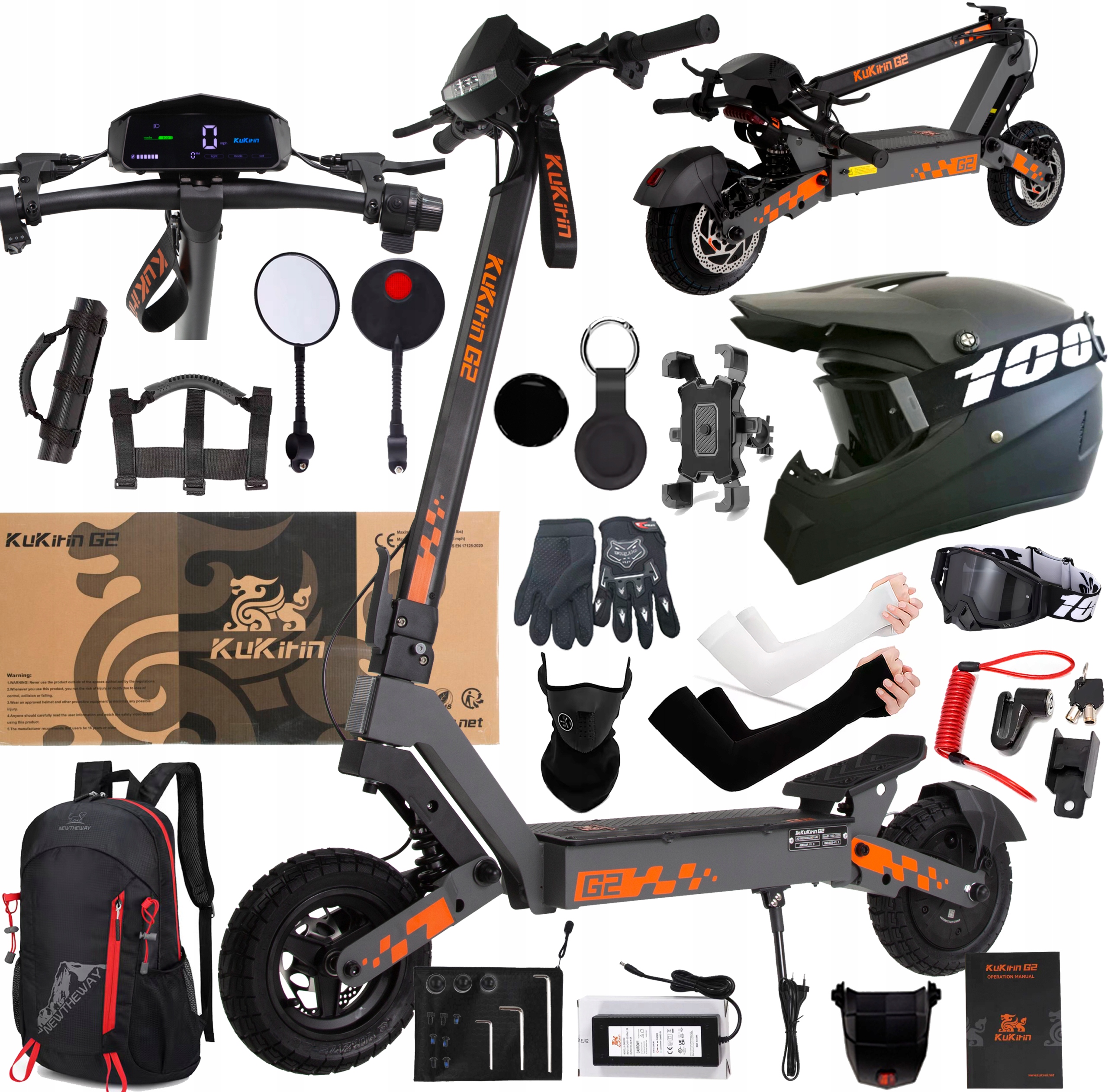 KuKirin G2 Skládací elektrické vozidlo 48V 15Ah 800W 45KM/H +11 Dárek Pl