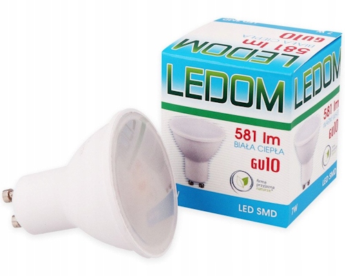 

Żarówka halogen GU10 Led 7W 230V Ciepła 3000K