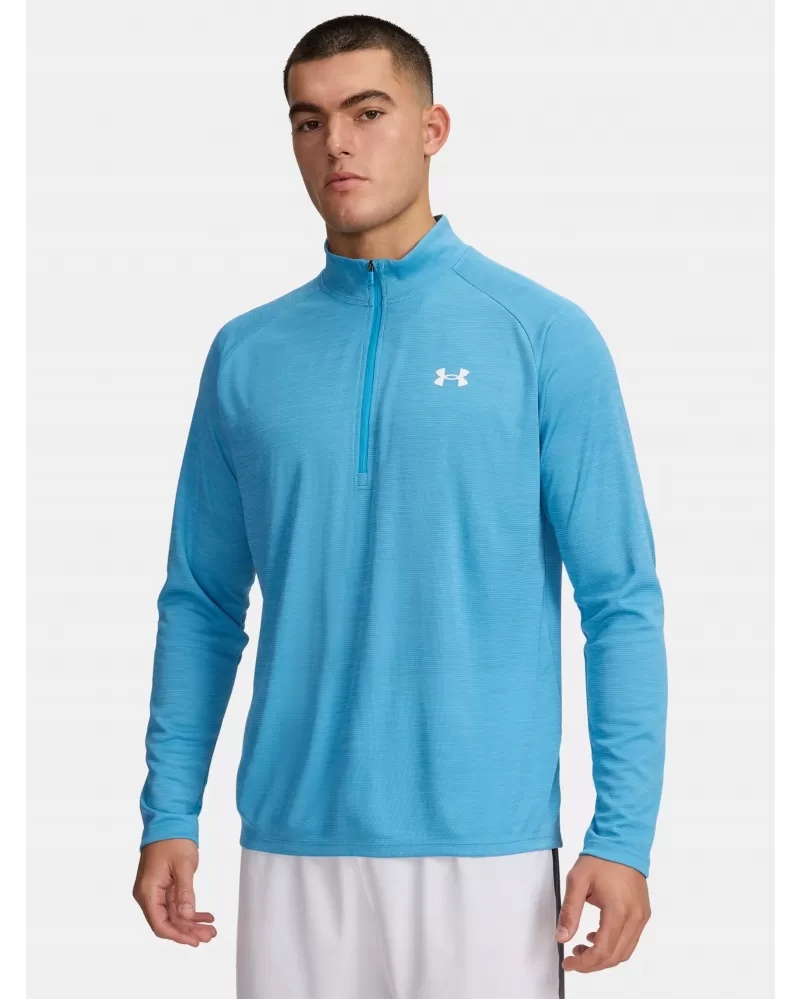 Koszulka Under Armour UA Tech Textured 1/2 Zip-BLU długi rękaw
