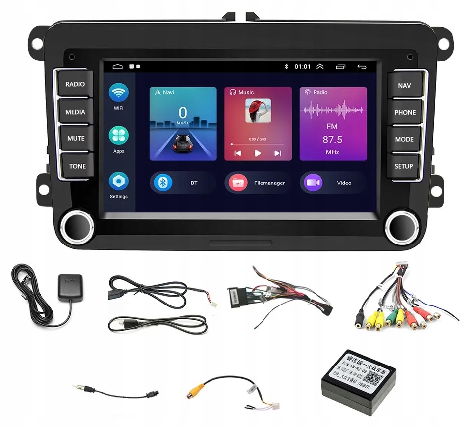 RADIO GPS ANDROID VW AMAROK EOS T5 T6 CADDY 2/64GB CARPLAY WIFI USB Szerokość produktu 22 cm