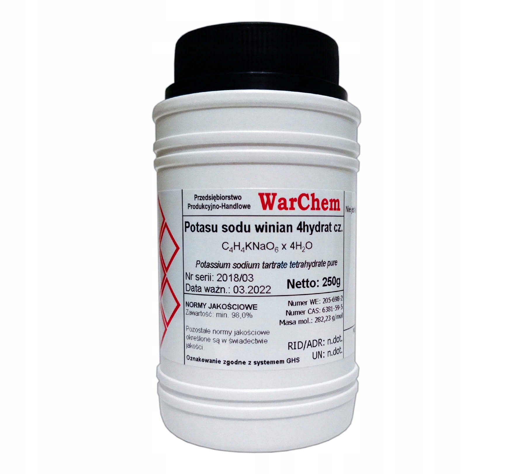 

Winian Potasu Sodu 4hydrat czysty 250g