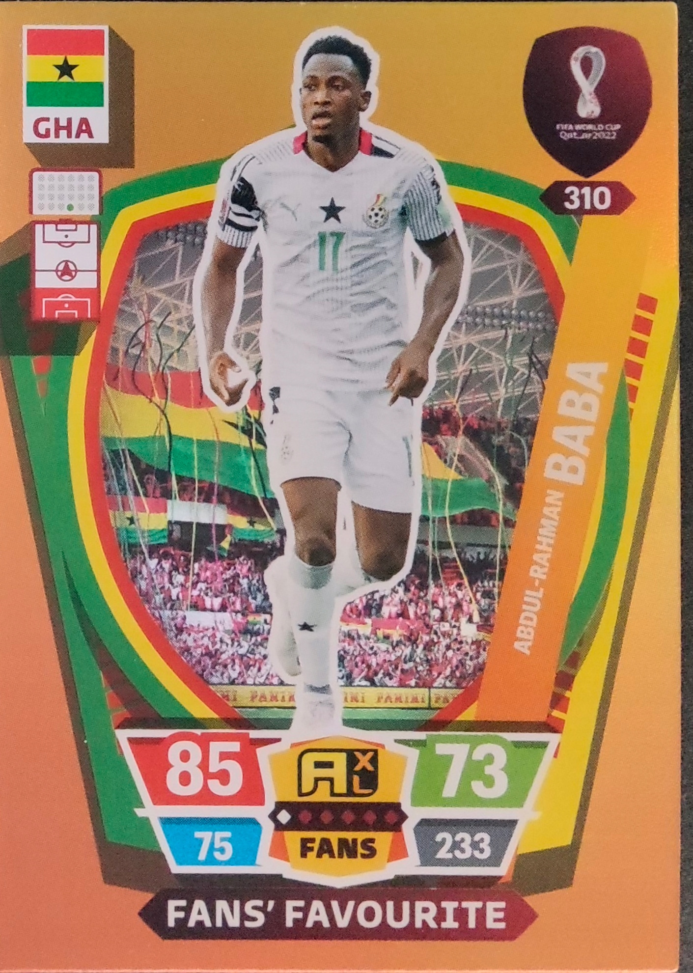 Panini World Cup Qatar 2022 Fans’ Favourite 310 Abdul-rahman Baba Ghana