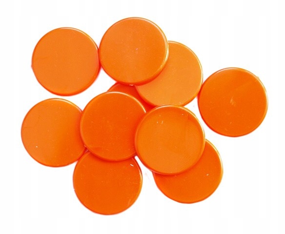 

Żetony 22x1,7 mm pomarańczowe 10 szt. liczniki