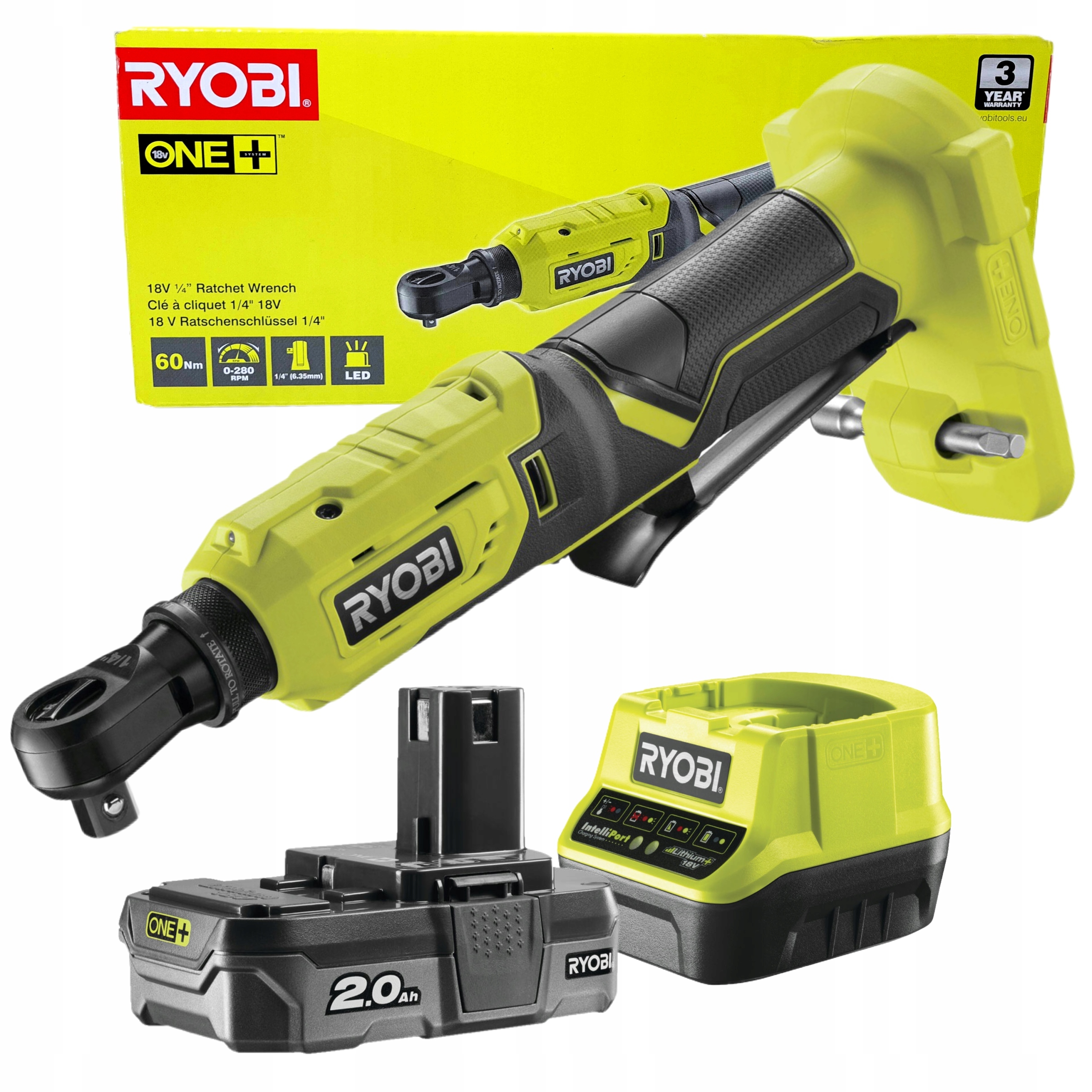 Ryobi Hrkálka 1/4 Kľúč 18V R18RW2 2A.