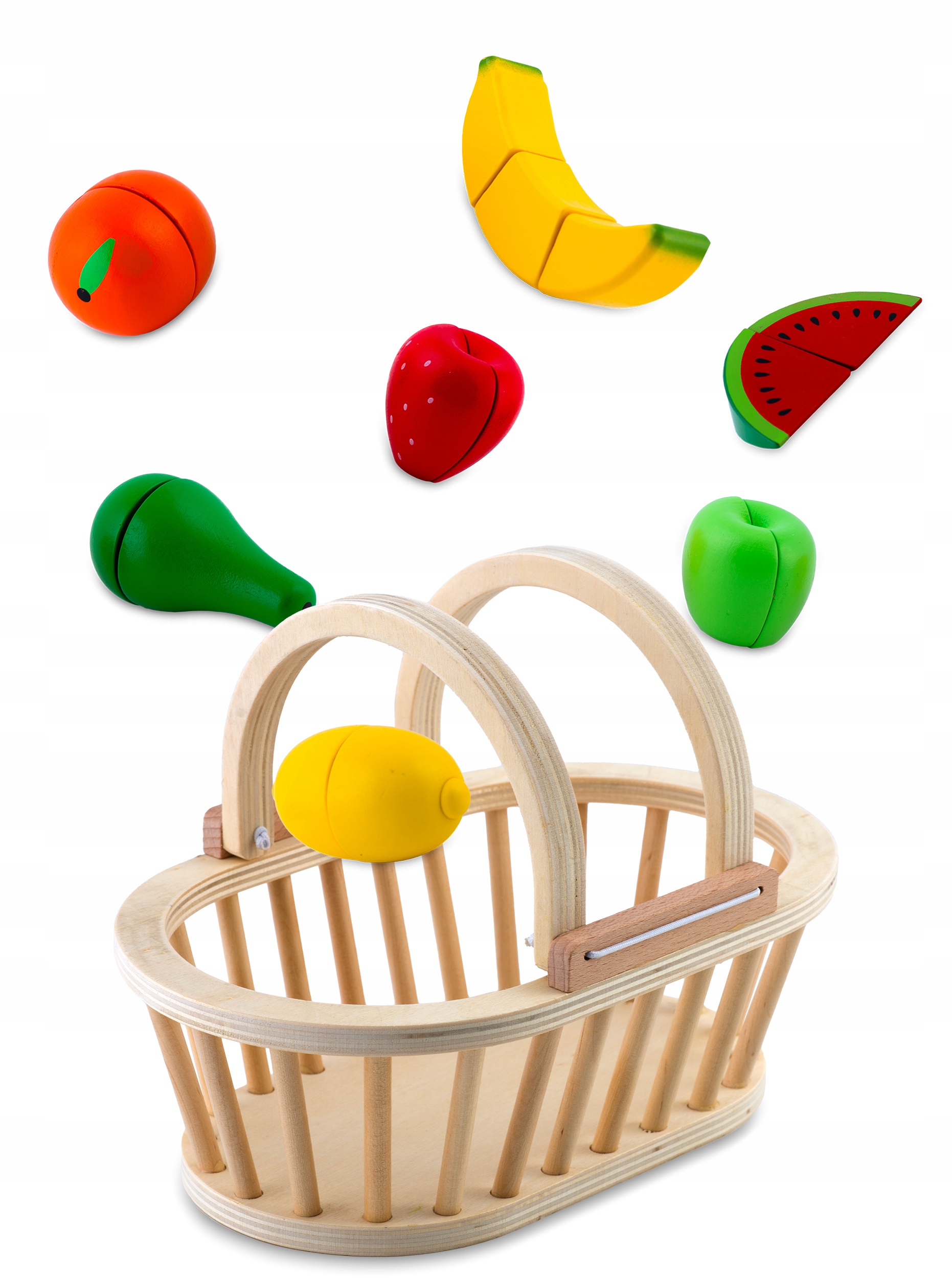 ZABAWKA DREWNIANA KOSZ Z OWOCAMI DO KROJENIA KLOCKI NA RZEP Kod producenta 787000