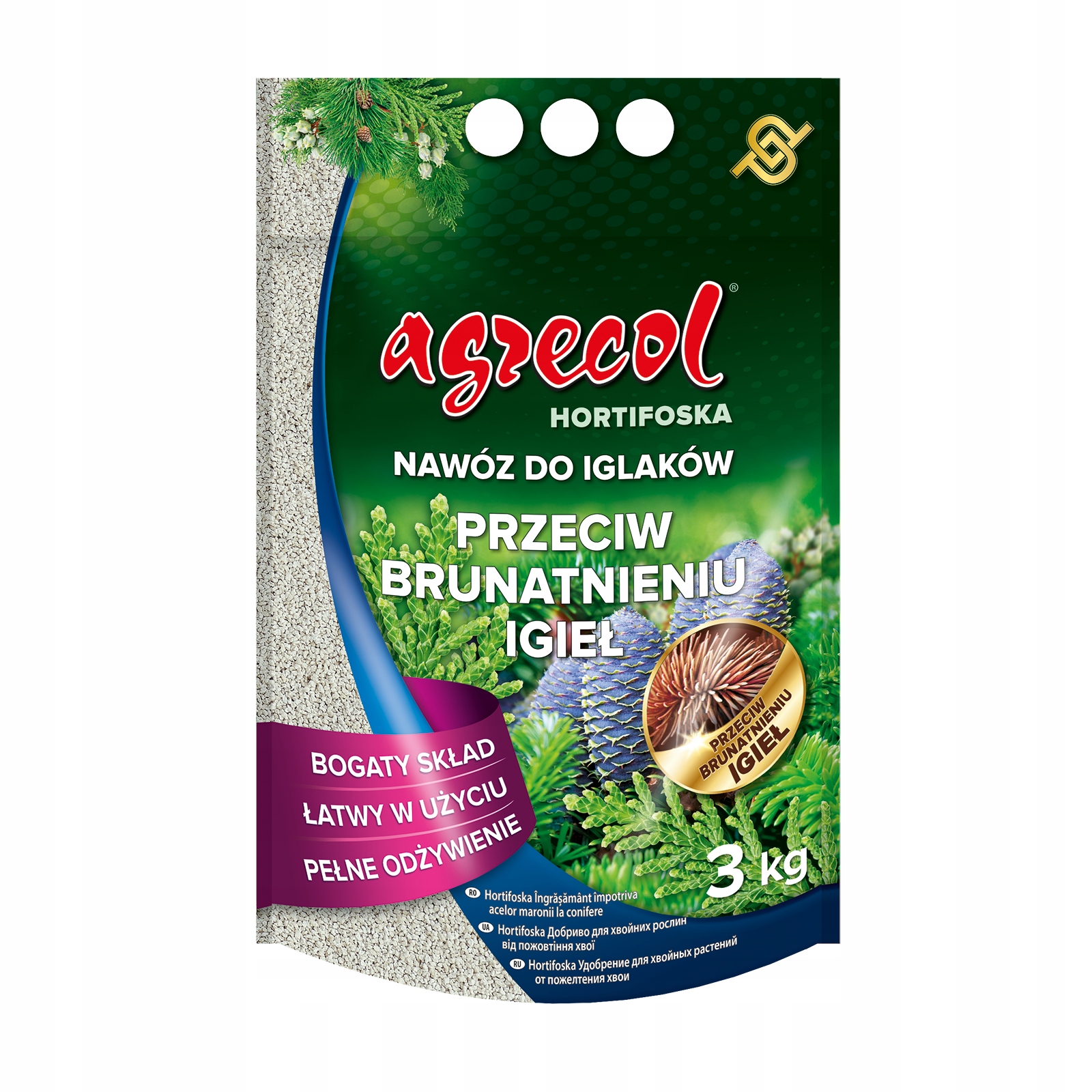 Hortifoska tűlevelű műtrágya a tűlevelek barnulása ellen 3kg Agrecol