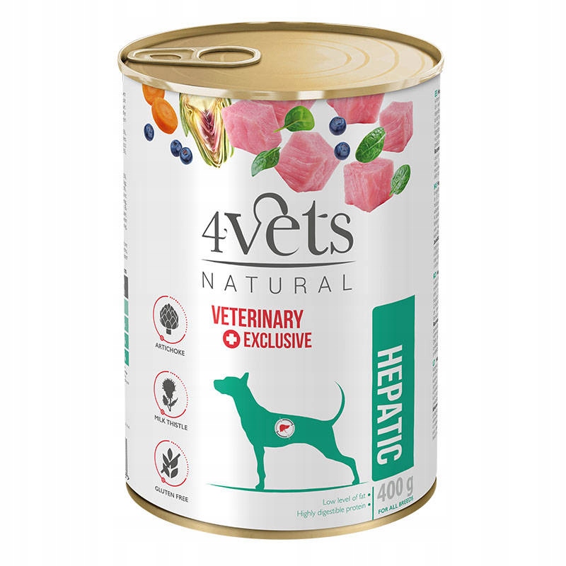 4Vets Natural Hepatic Mokra karma weterynaryjna dla psa na wątrobę 400 g