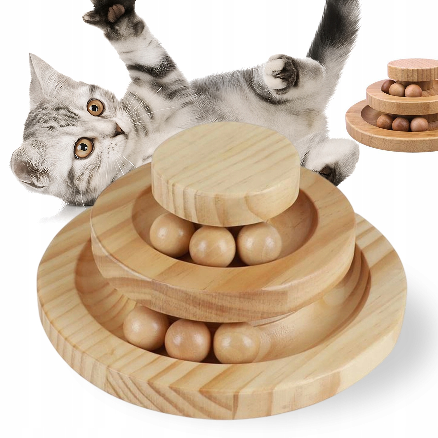 Levně Interaktivní Hračka Pro Kočky Otočná Kulička S Rotujícím Kolečkem