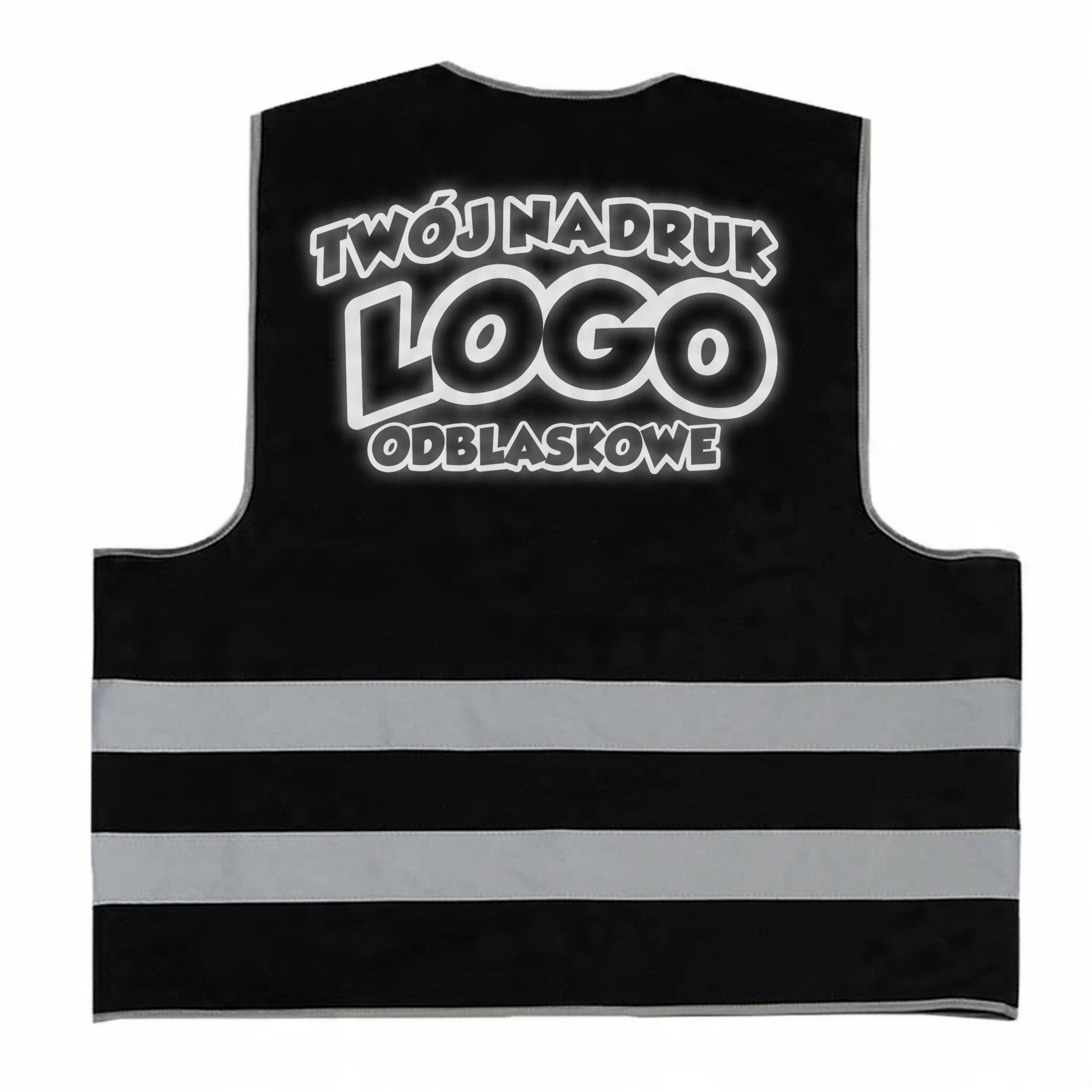 

Kamizelka odblaskowa czarna Twoim Napisem lub Logo