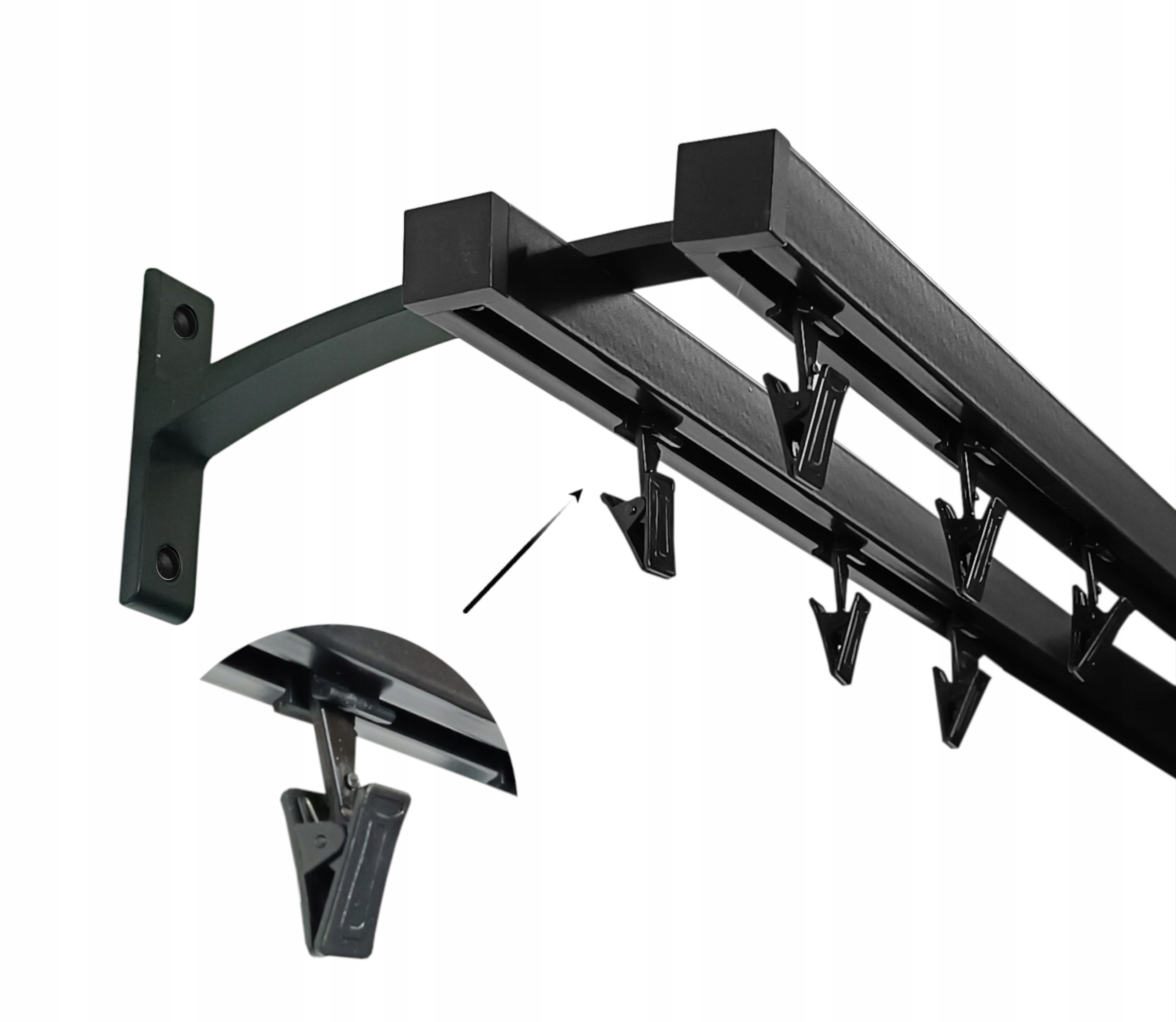 Koľajnicová Karniška Alu štvorcové čierne žabky 20+20 mm 300 cm