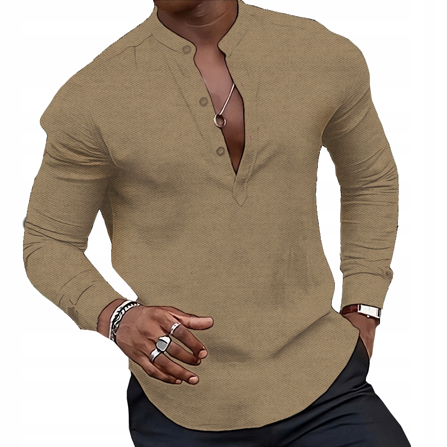 Pánská košile Casual každodenní bavlněná stojáček