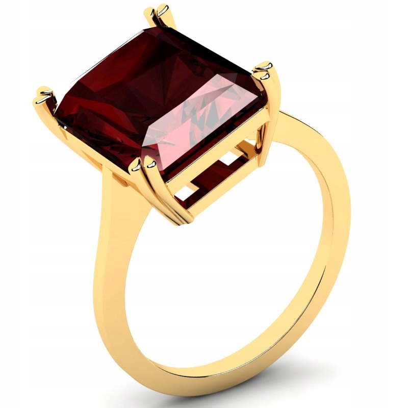 

Pierścionek Złoty Z Bordową Cyrkonią 12X10MM