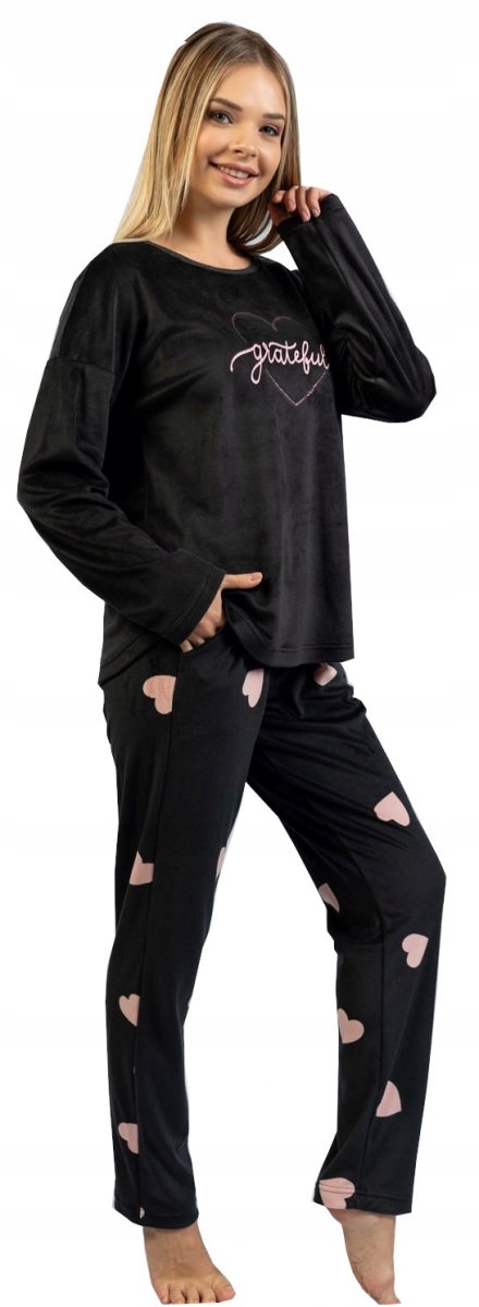 Vienetta Dámské pyžamo z veluru Srdce R: L