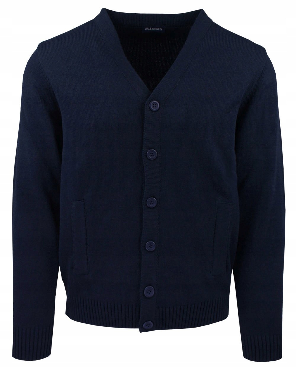 Rozpínací svetr na Knoflíky Lasota tmavě modrý, s kapsami L