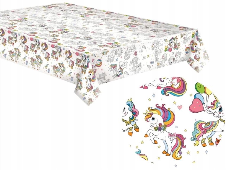 OBRUS PAPIEROWY KOLORWOER JEDNOROŻCE 180x120 cm XL EAN (GTIN) 5901878444079