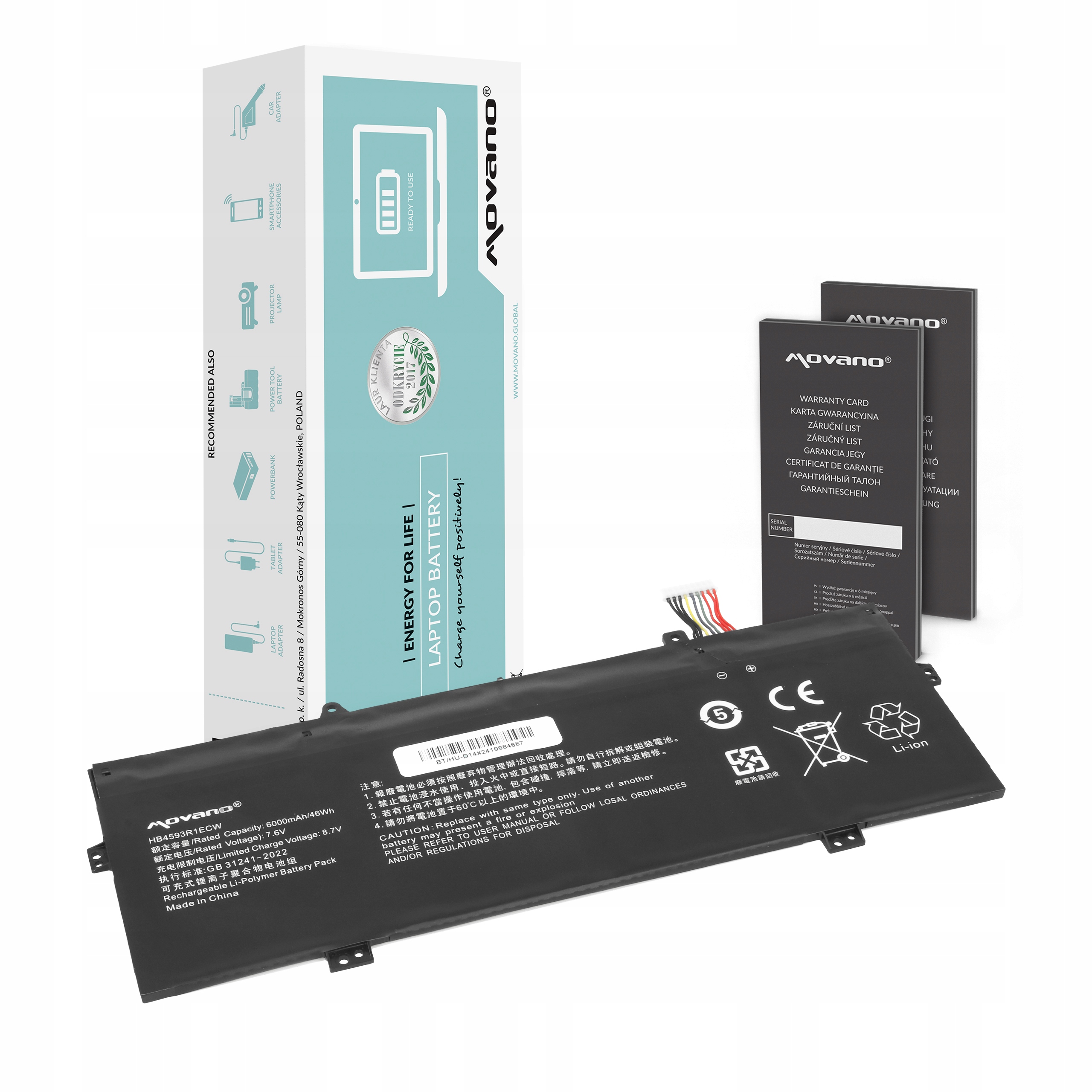 Bateria HB4593R1ECW do Huawei Matebook X Pro 2019r MagicBook Mach W19B W29B