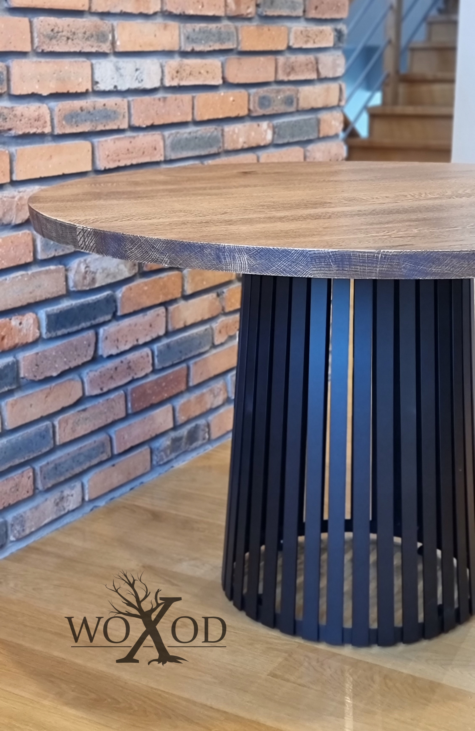 BLAT OKRĄGŁY STARY DĄB LITY STÓŁ STOLIK fi 40 Szerokość mebla 40 cm