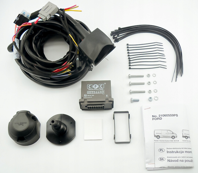Wiązka dedykowana haka 13-pin do Ford Transit V363 Furgon od 06.2016 Stan opakowania oryginalne
