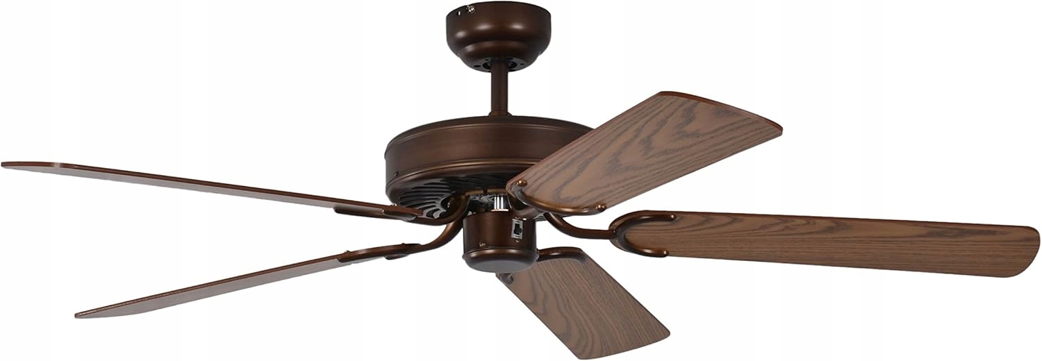 Stropný ventilátor Potkuri Pepeo hnedý dub 132 cm s ratanovou vložkou