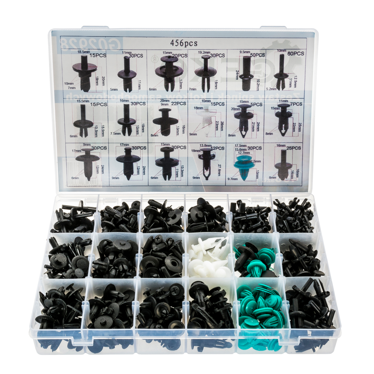 

Zestaw spinek klipsów kołków samochodowych 456szt