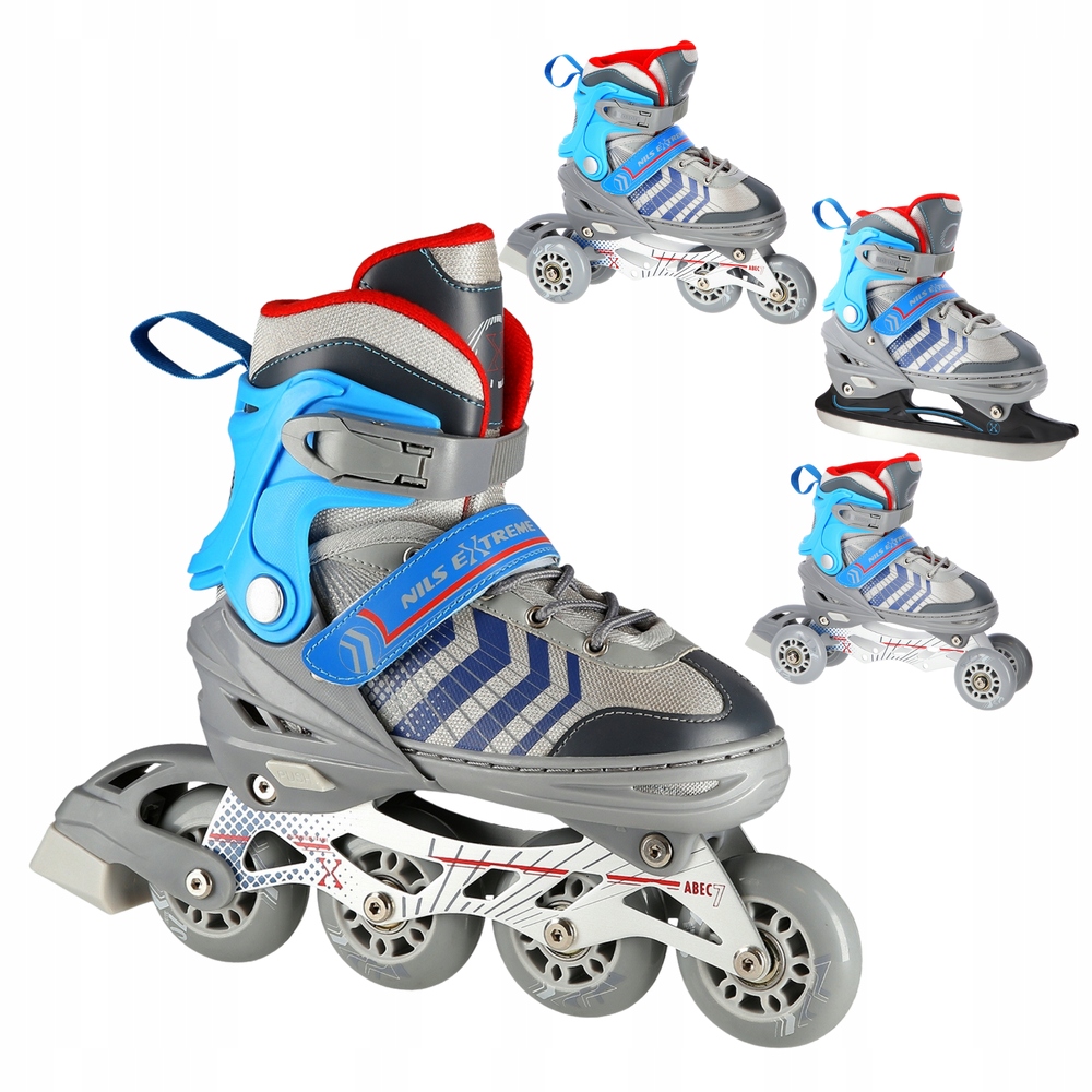 4v1 Brusle 2v1 Kolečkové Brusle Nastavitelné Brusle Na Led s vyměnitelnou lyžinou pro děti Nils