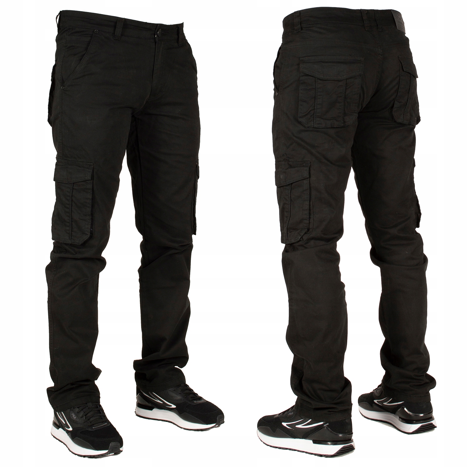 Spodnie męskie bojówki W:43 106 CM czarne robocze