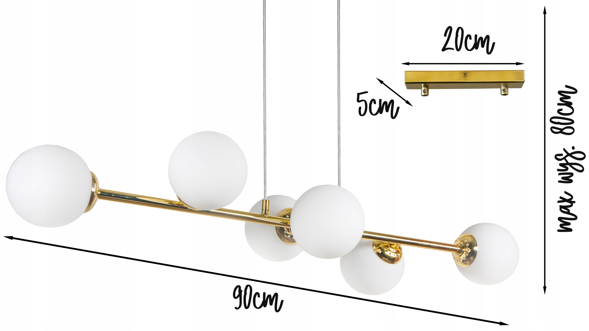 LAMPA WISZĄCA SUFITOWA ŻYRANDOL ZŁOTA KULE LED Rodzaj gwintu E27