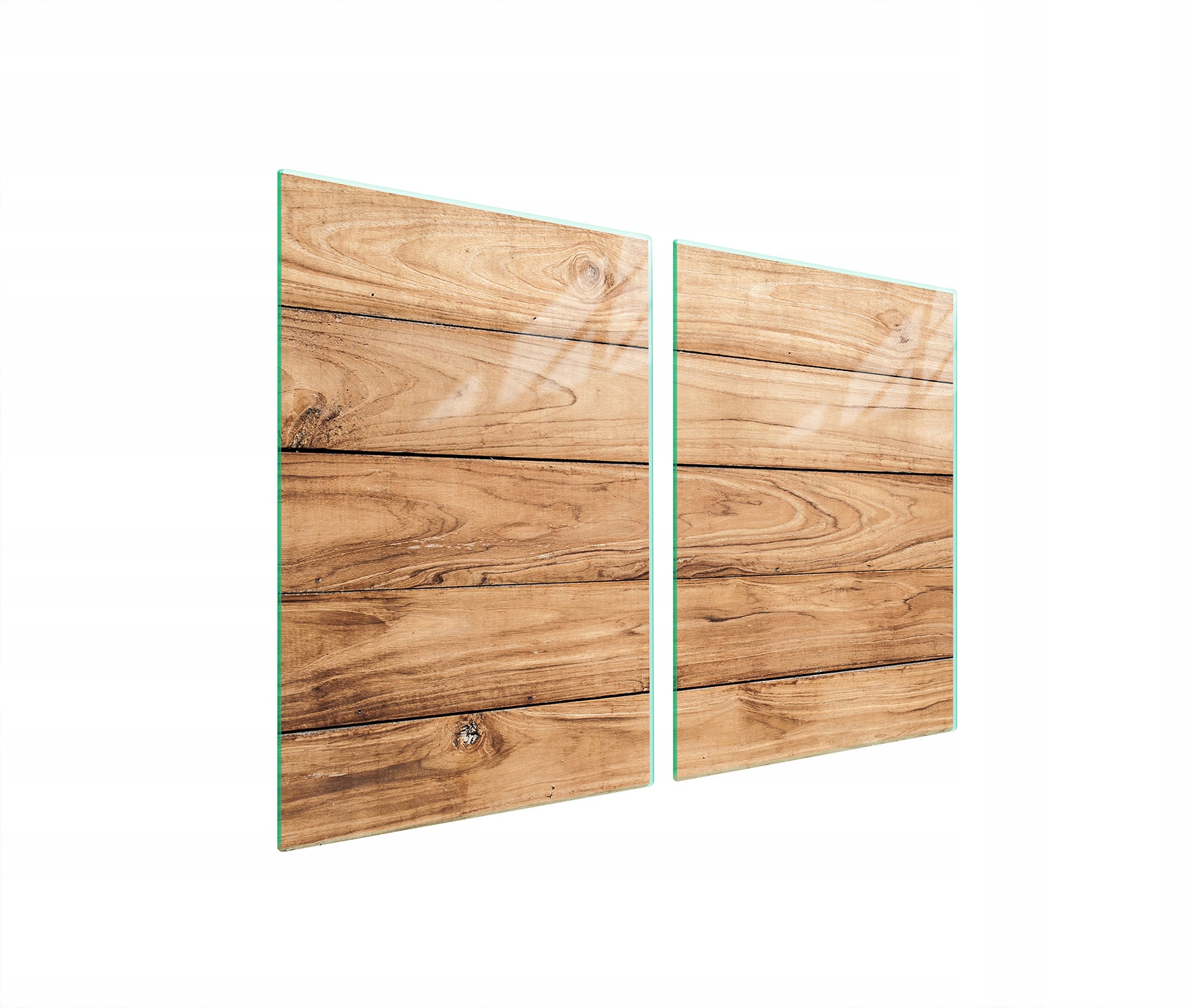 Skleněná Ochranná Deska Do Kuchyně 2x45x52 Dřevo Tvrzené Sklo