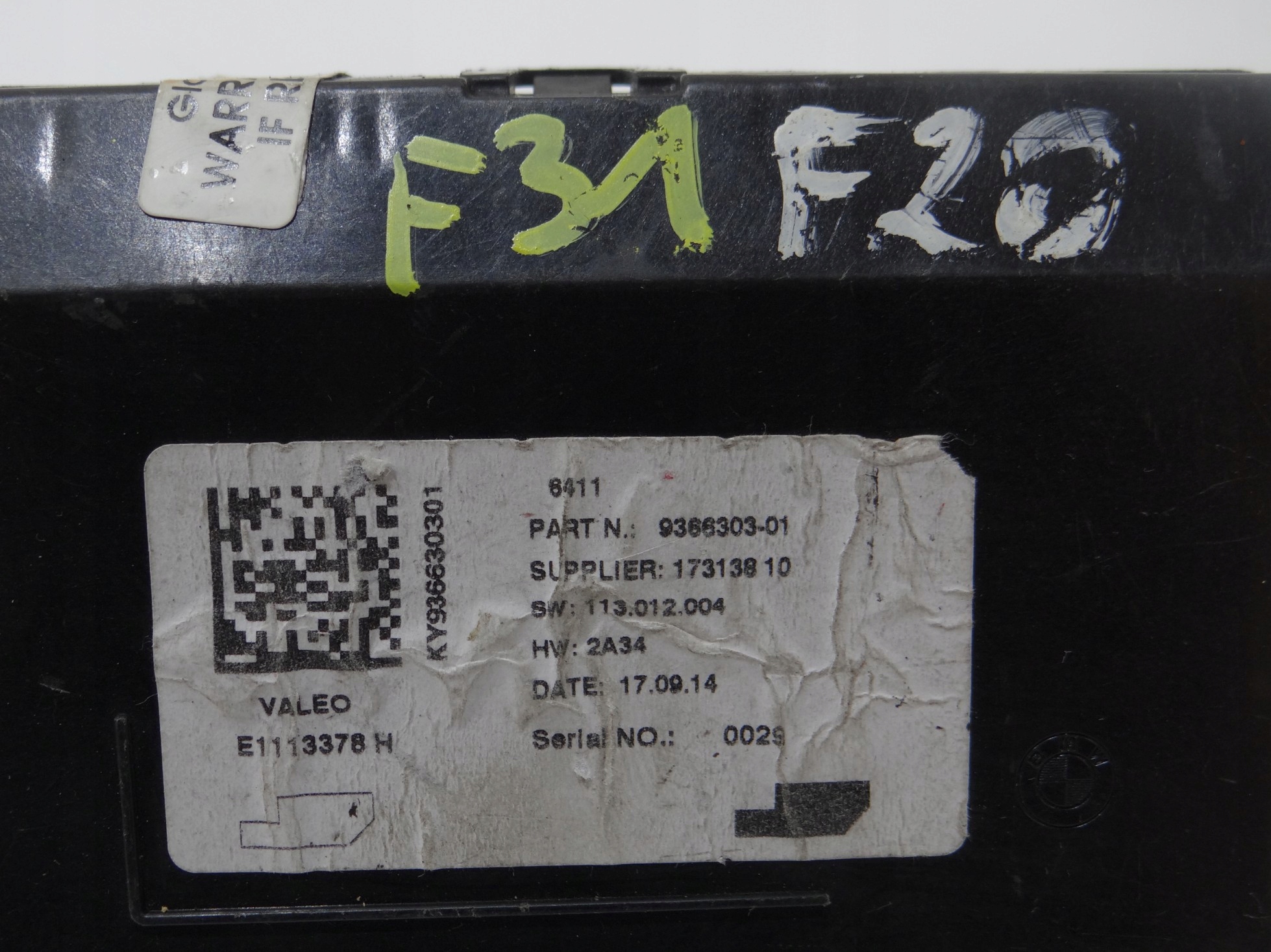 module control unit KLIMTYZACJI BMW F30 F31 9366303