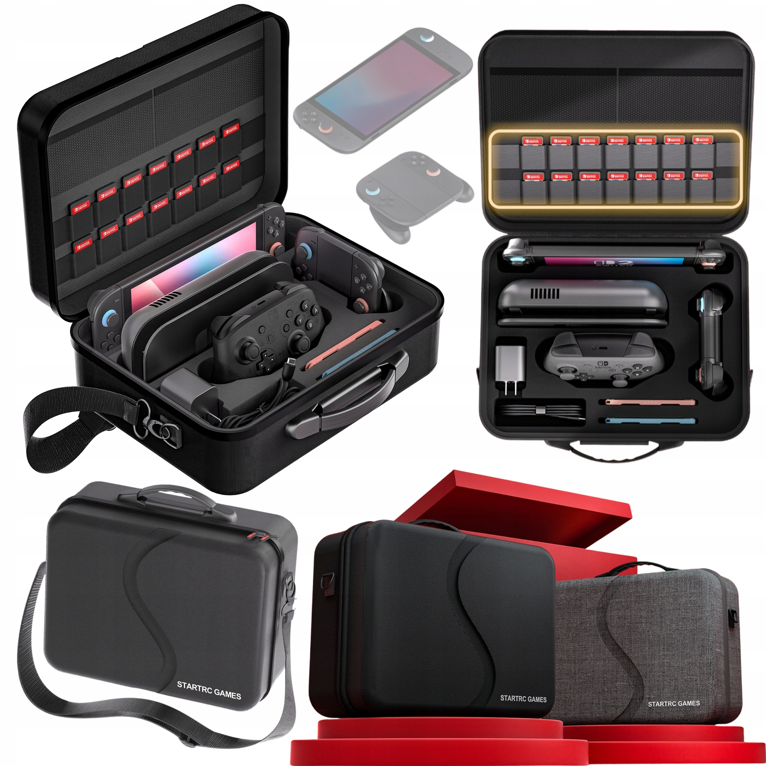 Twarde Etui futerał Startrc do Nintendo Switch 2 18 kart Joy-Con akcesoria