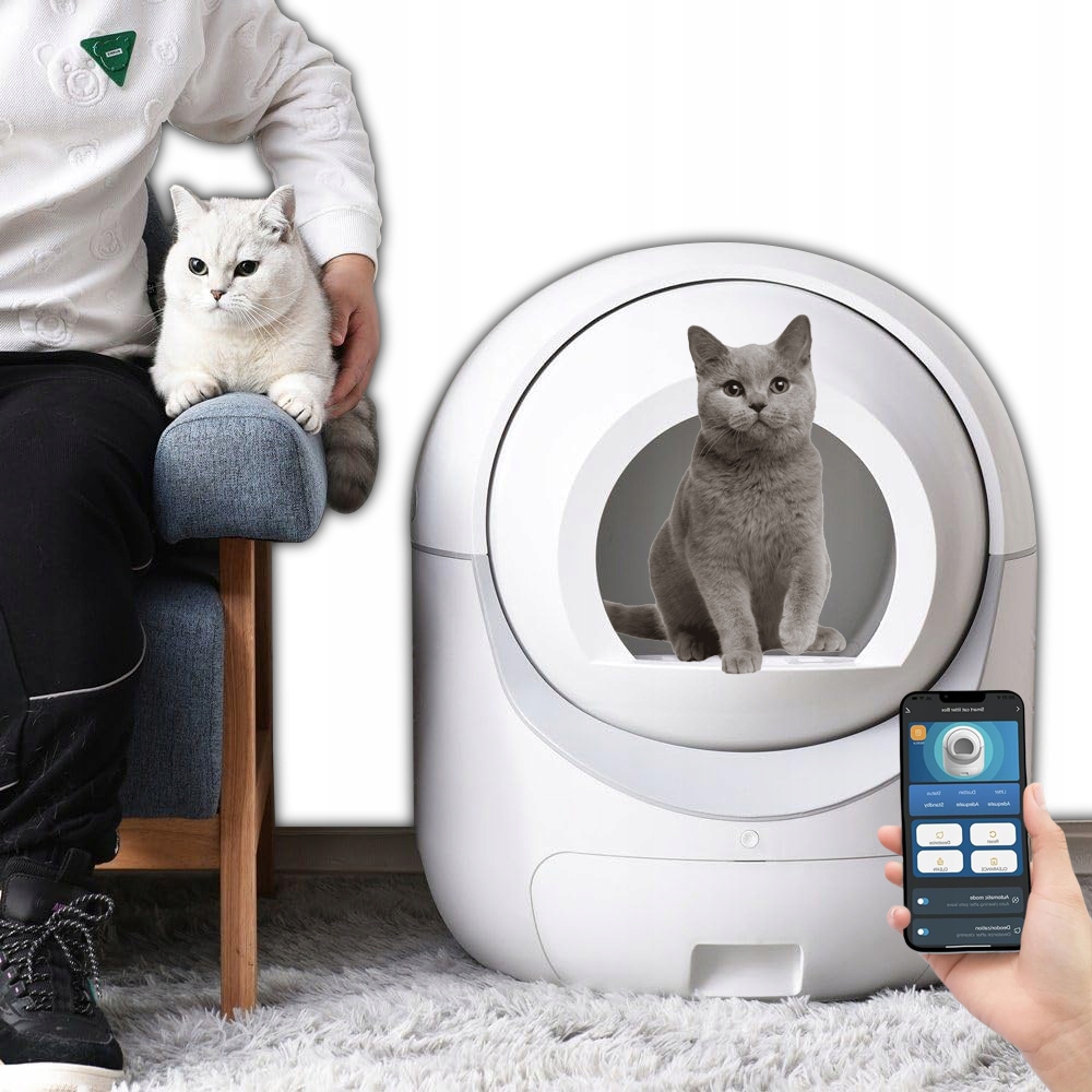 Levně Smart Toaleta Pro Kočky Samočistící Automatická Kontrola Aplikací WiFi