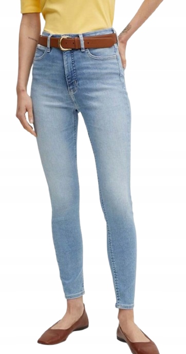 Calvin Klein Jeans Džíny Úzké Nohavice Vysoký Stav Světle Modré 25/32 Xta