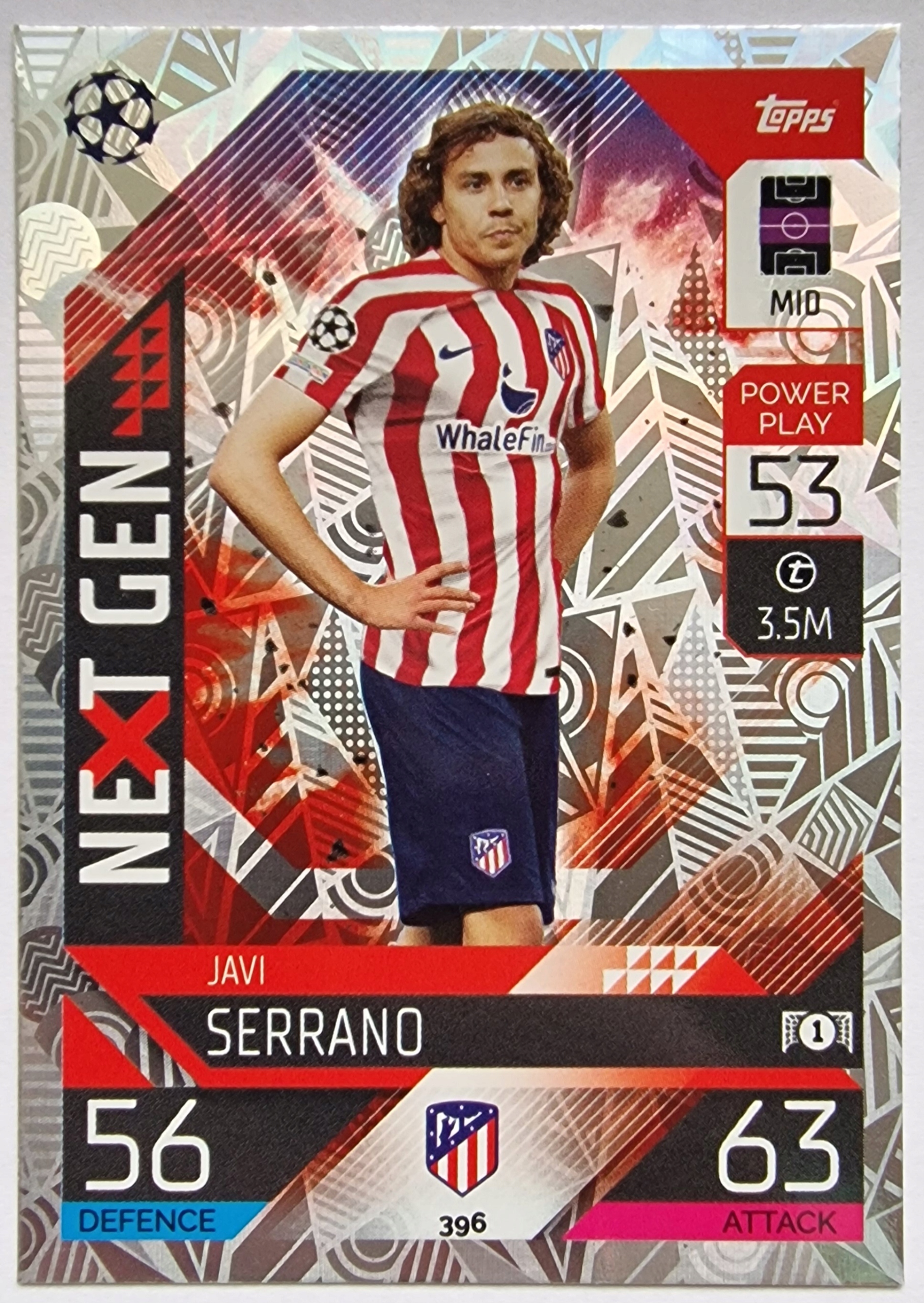 N3 Serrano Atletico Madryt Topps Match Attax 2023 Next Gen