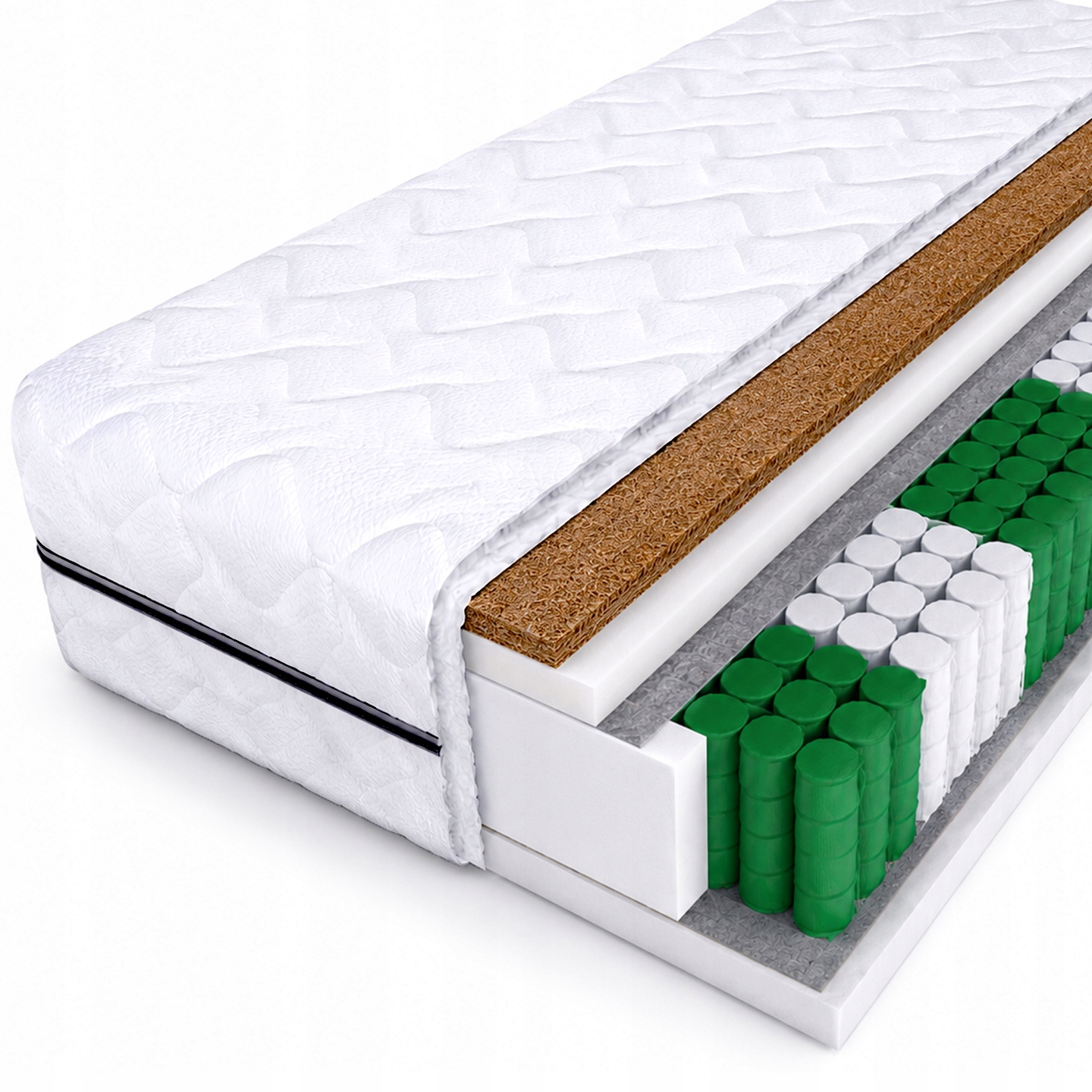 Materac dziecięcy 80x180 sprężynowy z kokosem średniej twardości H3 16cm